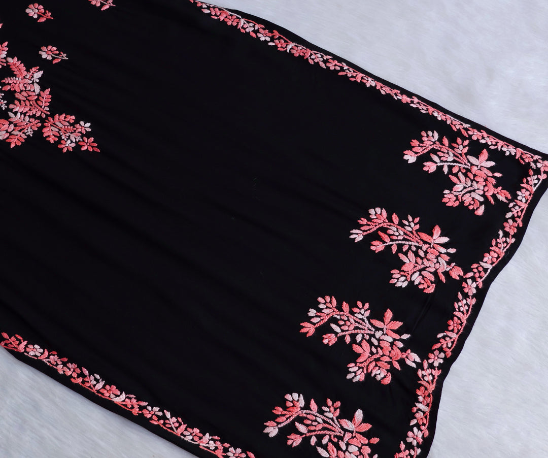 Eliza Black & Peach Ombre Long Rayon Kurta