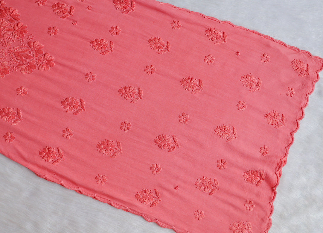 Alishba Rose Pink Scalloped Rayon set