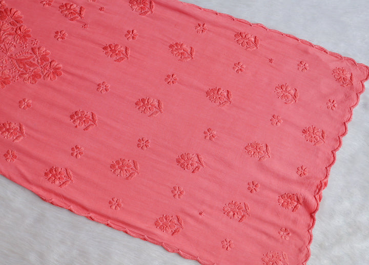Alishba Rose Pink Scalloped Rayon set