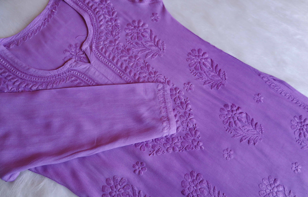 Laila Lavender Ombre Long Rayon Kurta