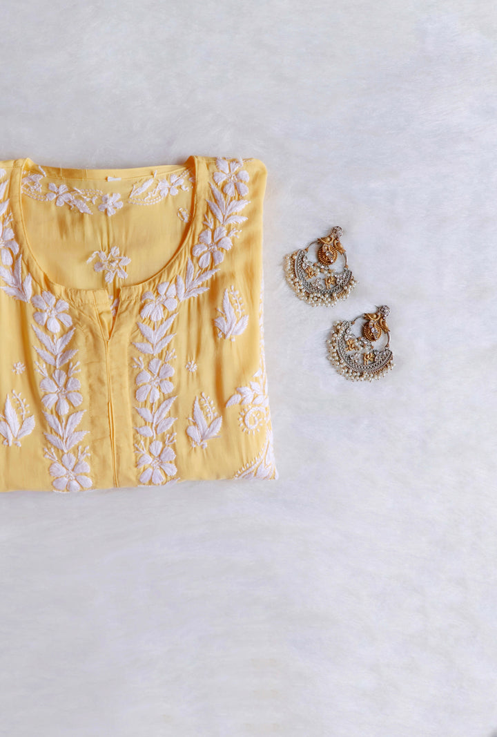 Lily Yellow Long Modal Kurta