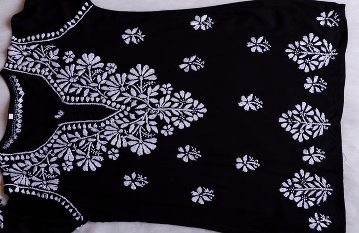 Aayat Black Short Rayon Kurta