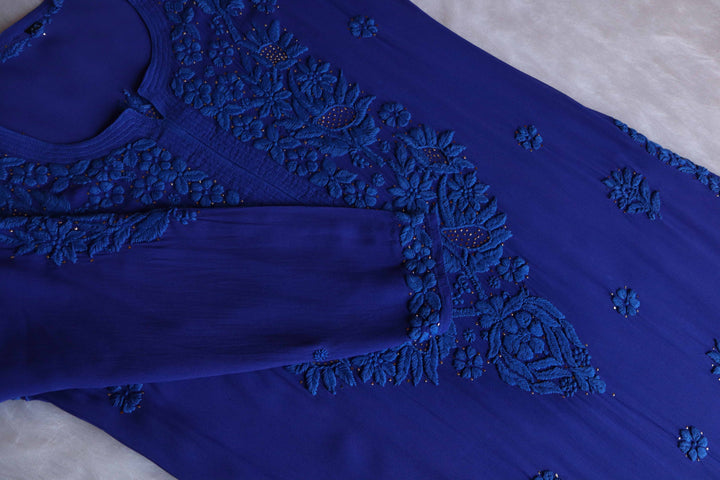 Mariya Royal Blue Viscose Georgette Kurta