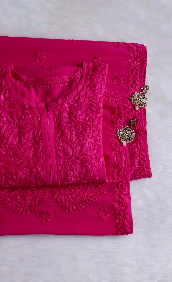 Zobia Deep Pink 2 piece Rayon set