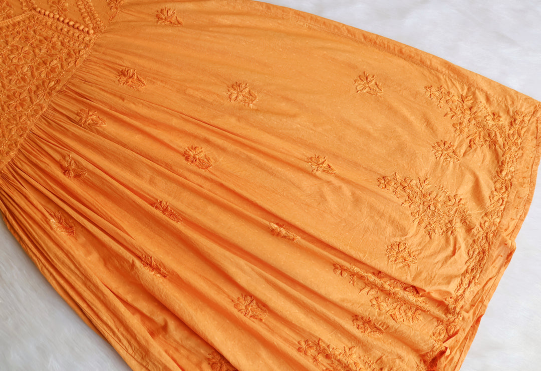 Nazakat Mustard Pure Cotton Angarakha Dress