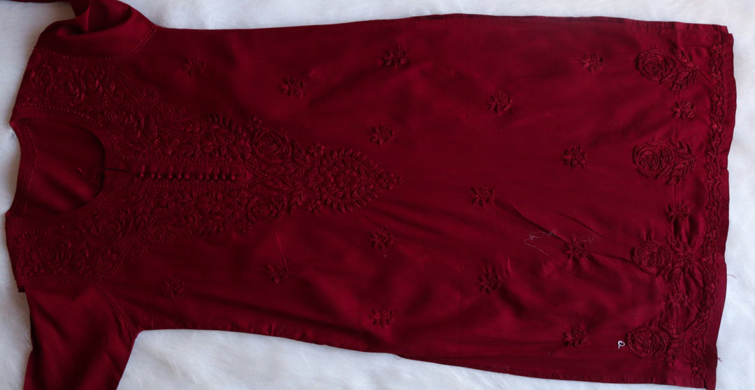 Gul Maroon Cotton Kurta