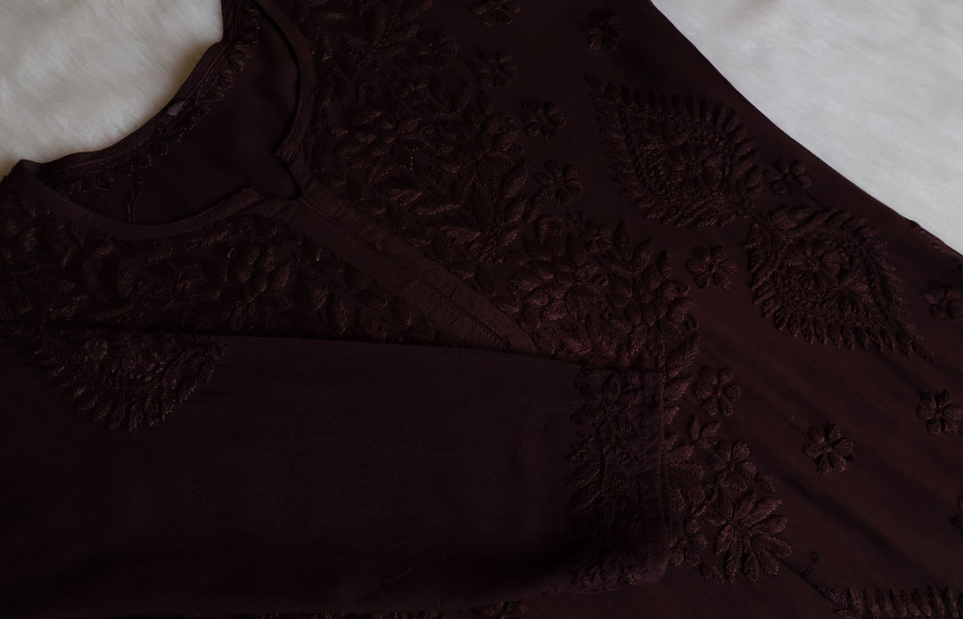 Zobia Chocolate Brown 2 piece Rayon set