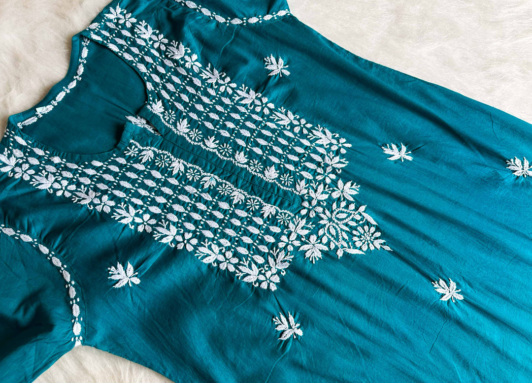 Rumaana Ocean Green Cotton Kurta