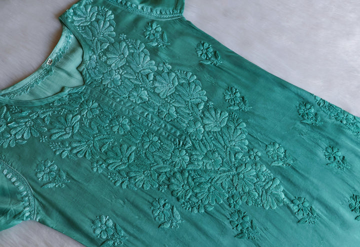 Zaryaab Sea Blue Long Modal Silk Kurta