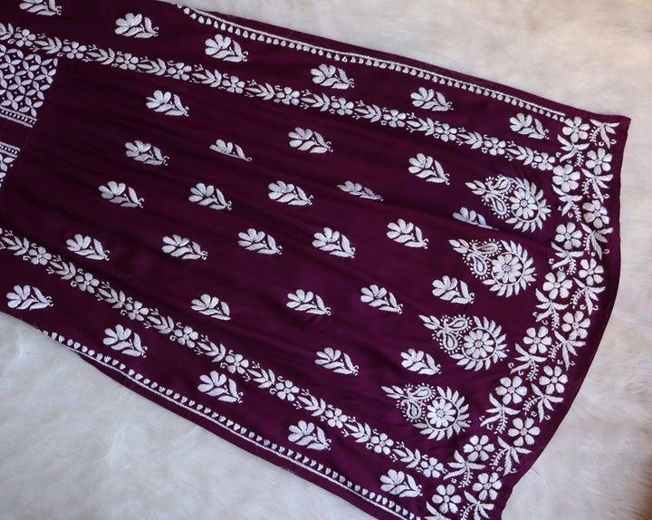Ayesha Deep Purple Nyra Cut Rayon Kurta