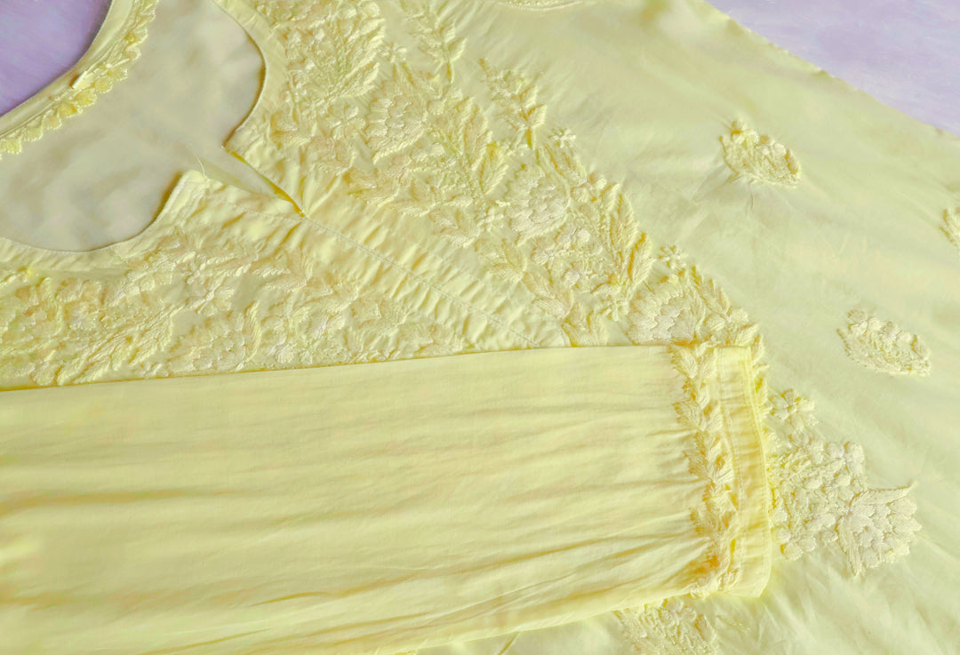 Mariam Pastel Yellow Pure Cotton Kurta
