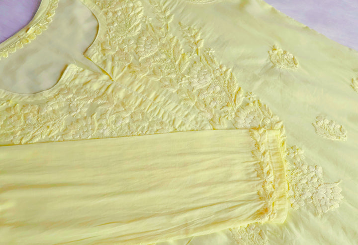 Mariam Pastel Yellow Pure Cotton Kurta