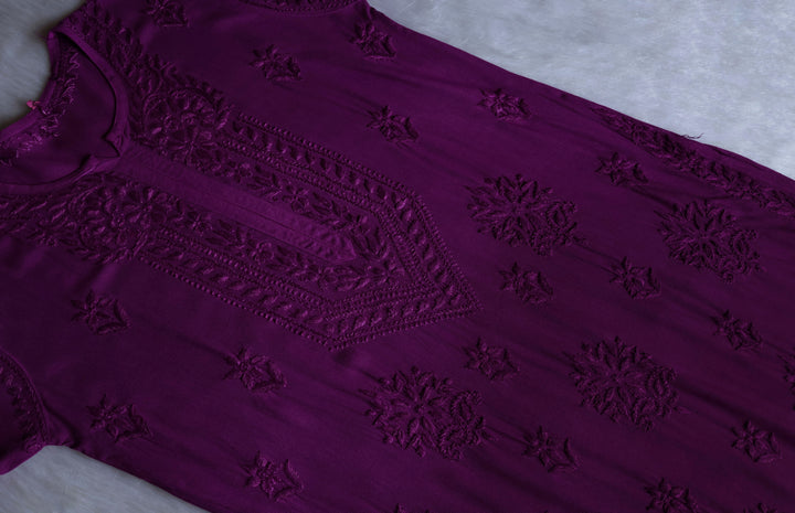 Nagma Deep Purple 2 piece Rayon set