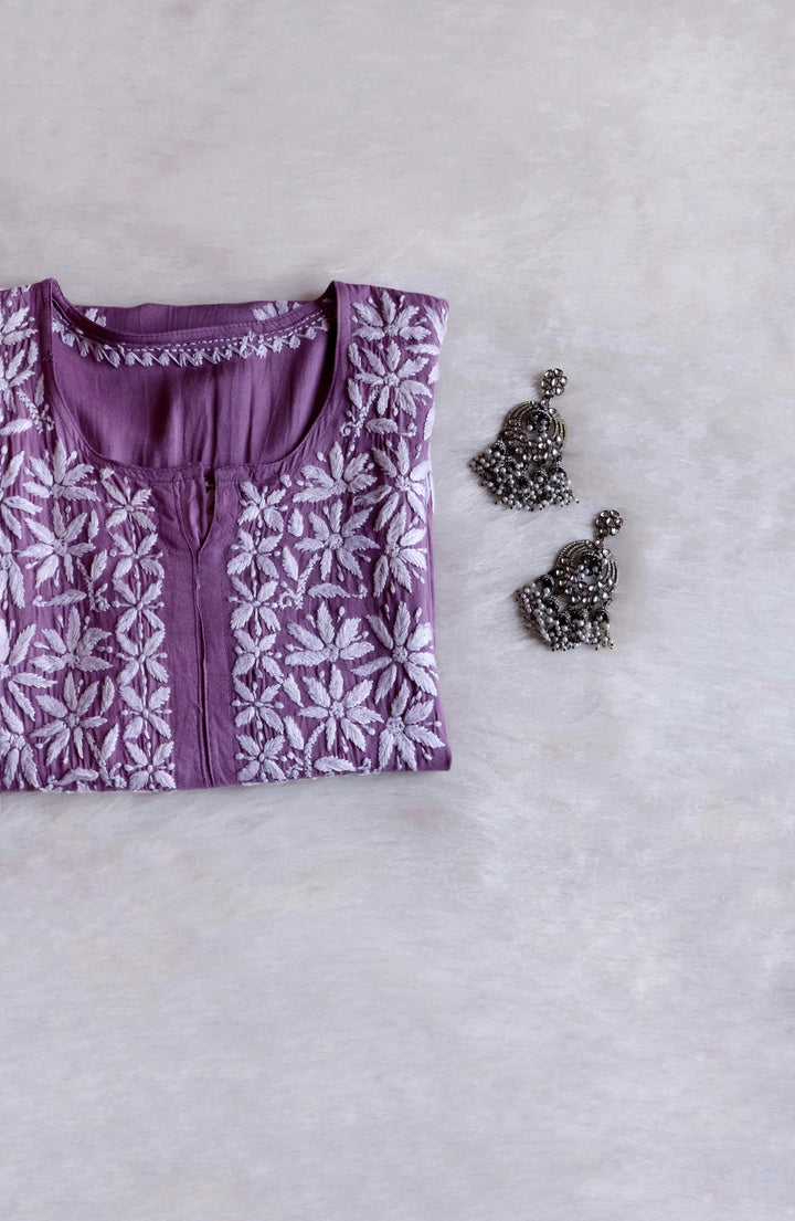 Haala Dusty Purple Long Rayon Kurta