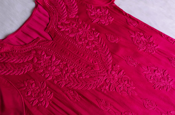 Mehr Deep Pink Modal Silk short top