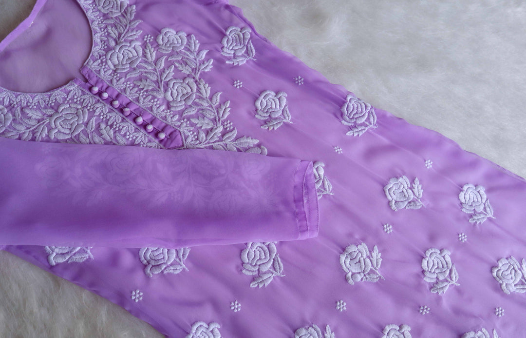 Daneen Lavender Long Georgette Kurta