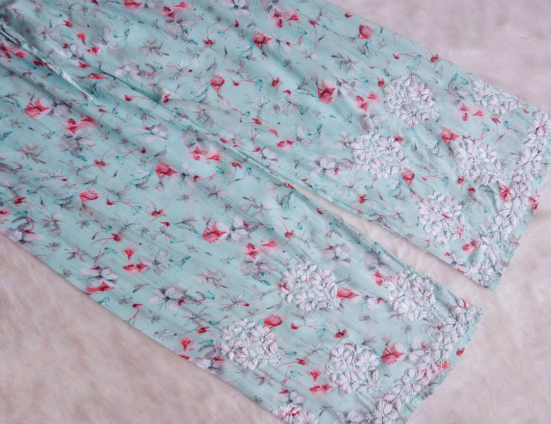 Dahlia Powder Blue Pure Mulmul set