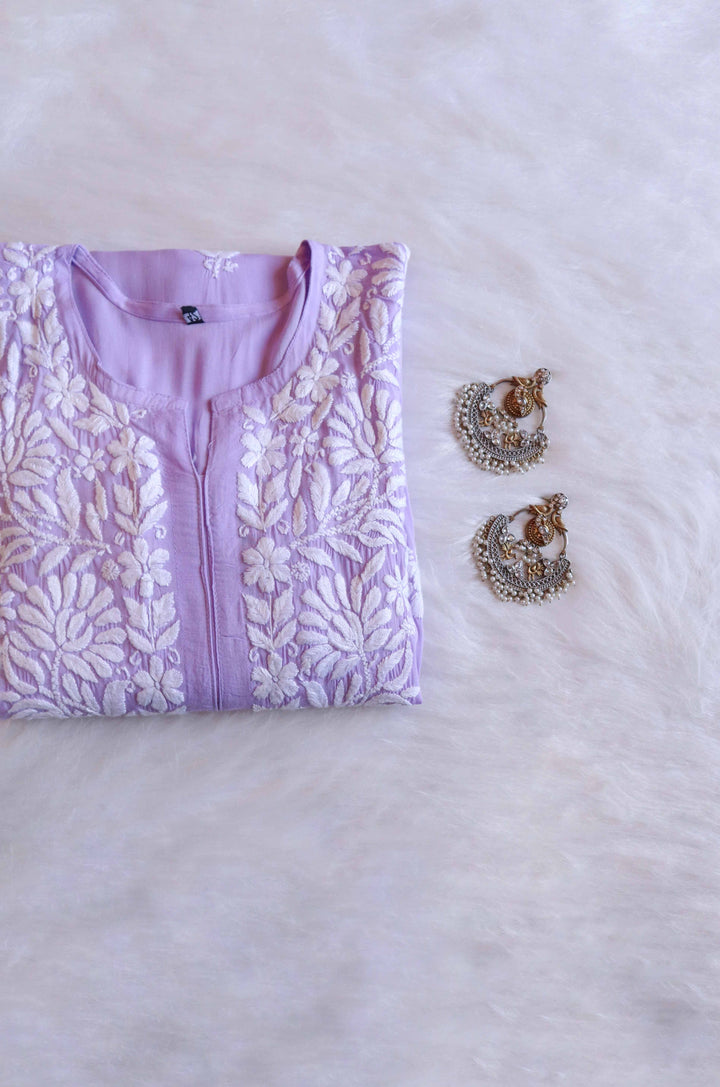 Ferisha Lavender Long Modal Kurta