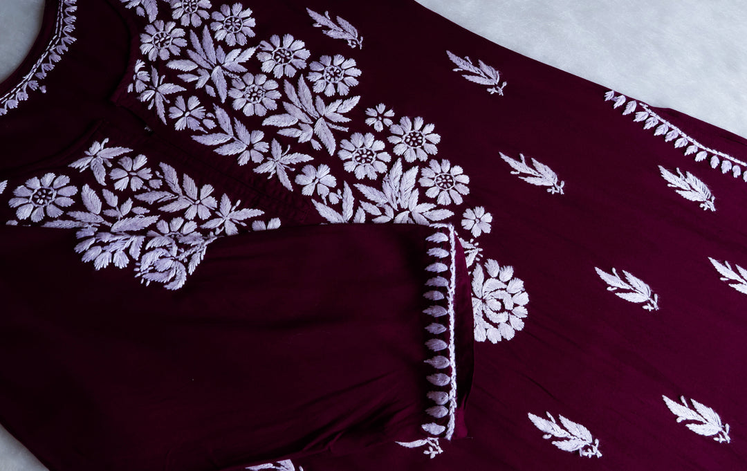 Mariyam Plum Long Rayon kurta