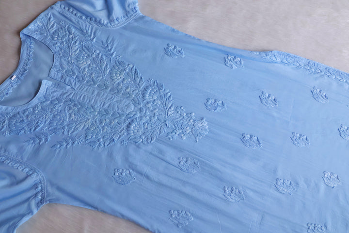 Mariam Ice Blue Pure Cotton Kurta