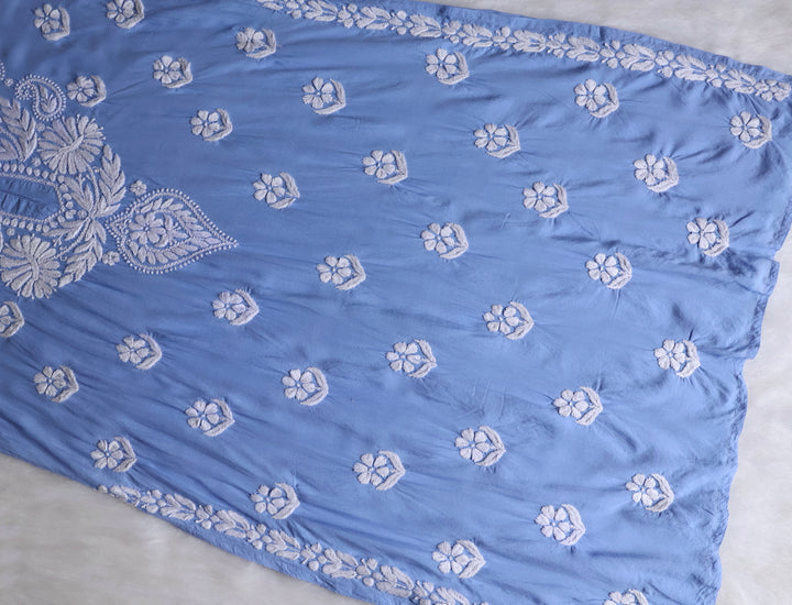 Mahnoor Ice Blue Long Modal Kurta