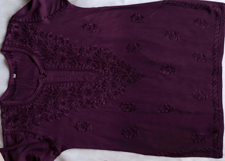 Farhaa Smoky Purple Short Rayon Kurta