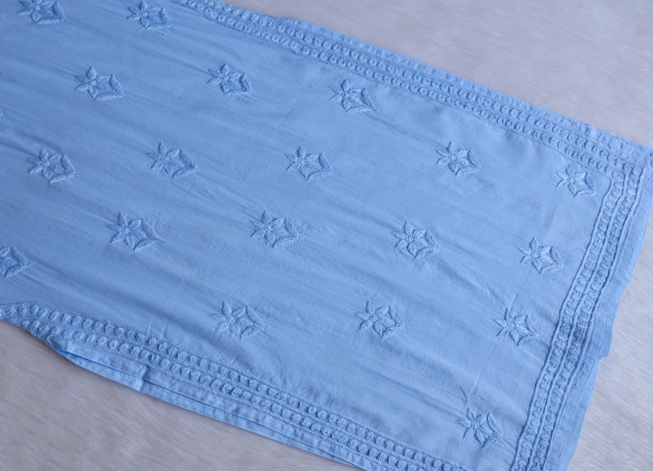Saleha Ice Blue Cotton Kurta