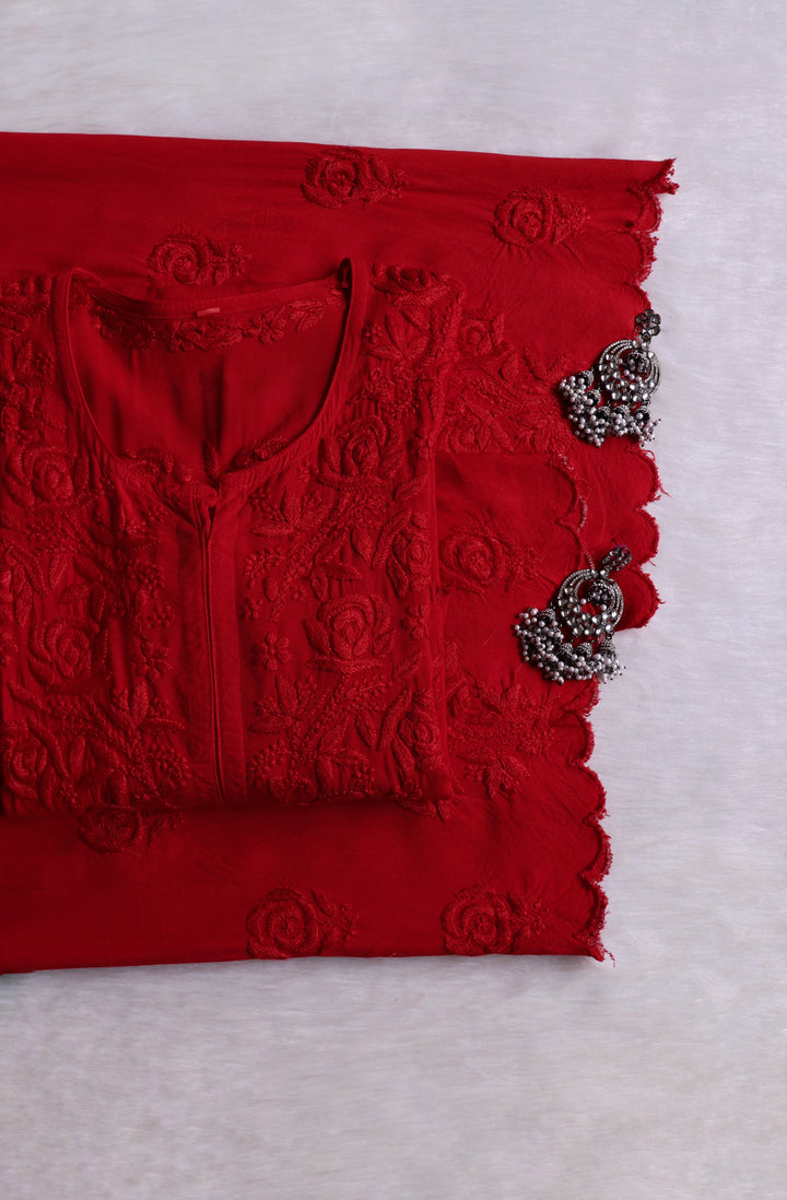 Gul Red Scalloped Rayon set