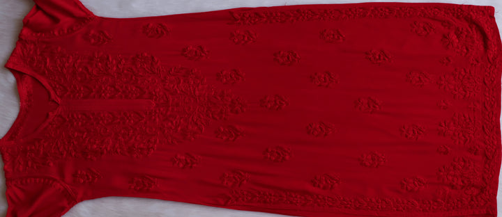 Farhaa Red 2 piece Rayon set