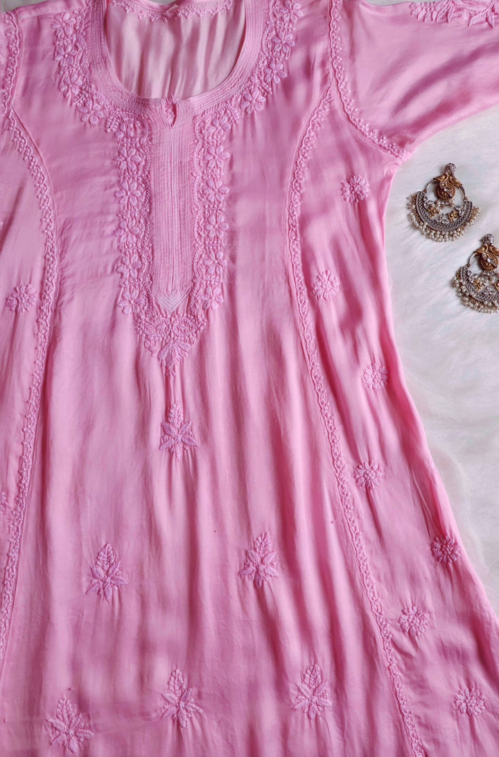 Mehr Baby Pink Modal Silk Dress