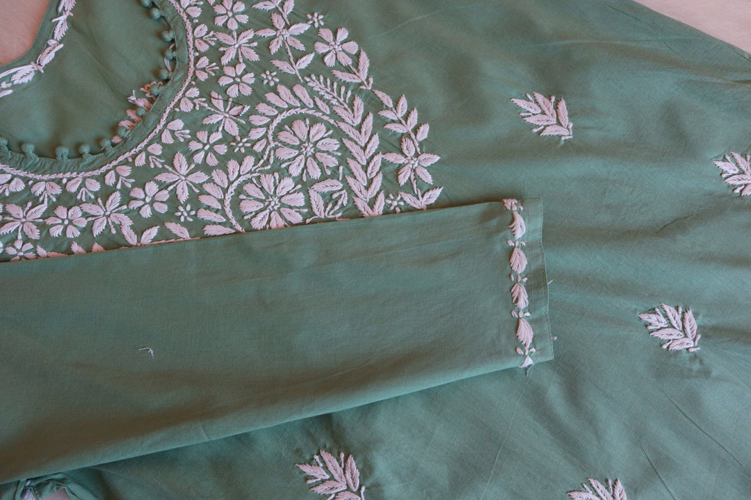 Layla Sage Green Cotton Kurta