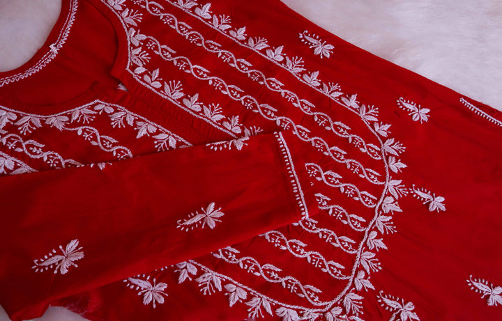 Maira Red Cotton Kurta