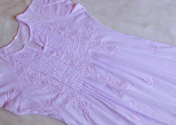 Noor Lavender Pure Cotton Midi Dress