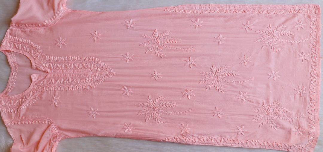 Heer Pastel Peach Pure Cotton Kurta