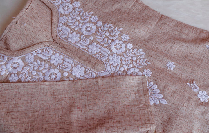 Taraa Rose Beige Cotton Kurta
