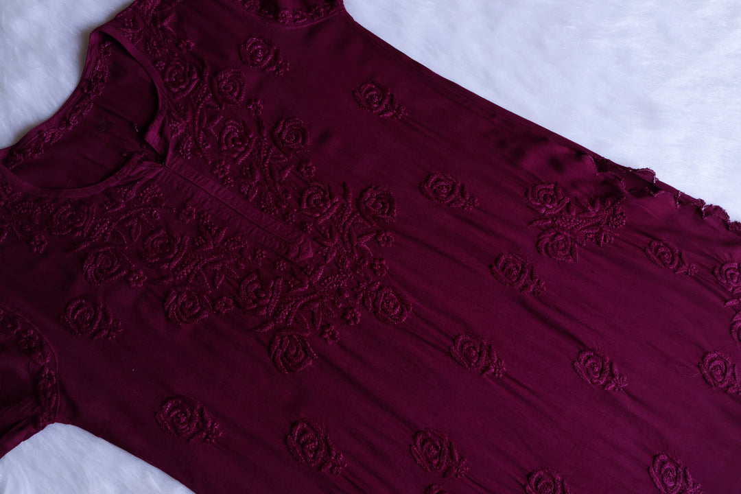 Gul Deep Plum Scalloped Rayon set
