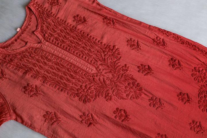 Dilnoor Rose Brown Chanderi Ombre Kurta