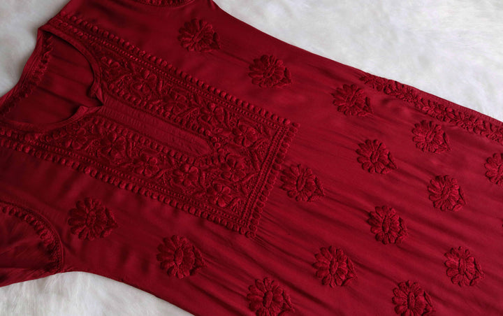 Duaa Maroon Modal Kurta Pant set
