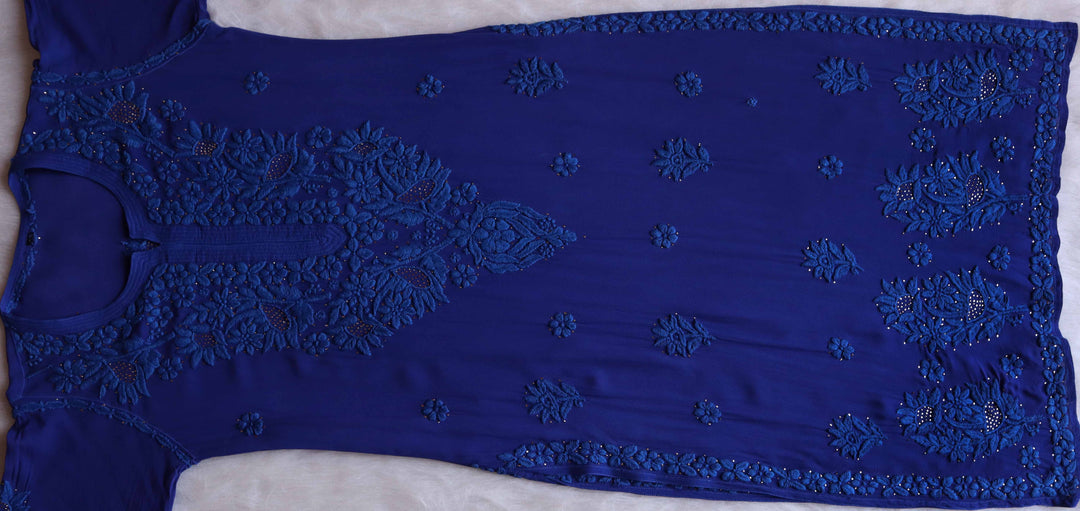 Mariya Royal Blue Viscose Georgette Kurta