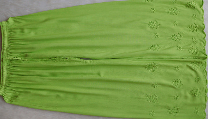 Alishba Lime Green Scalloped Rayon set