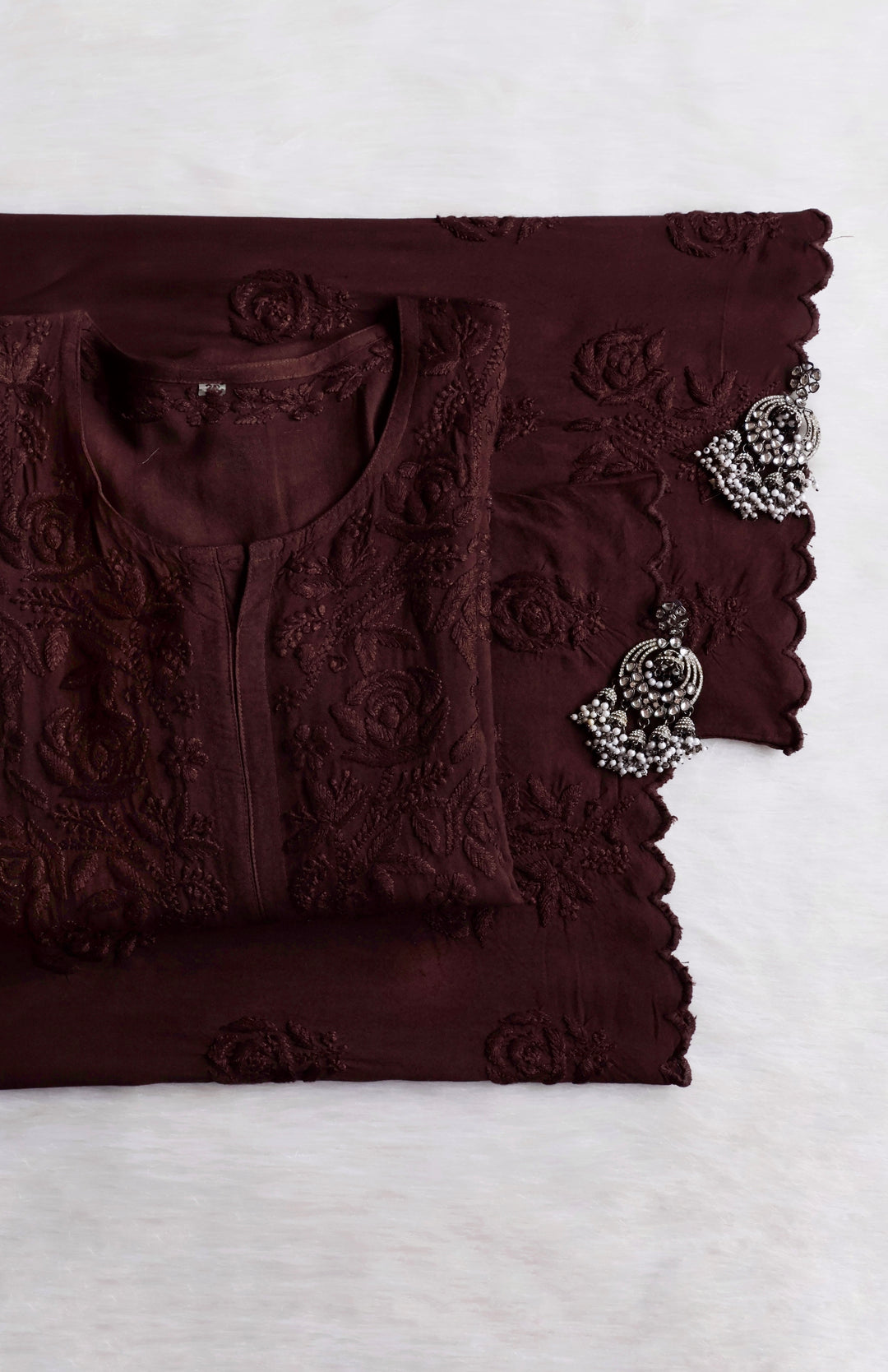 Gul Smoky Brown Scalloped Rayon set