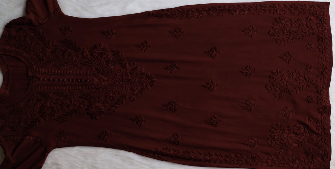 Enaara Chocolate Brown Potli Button Rayon set