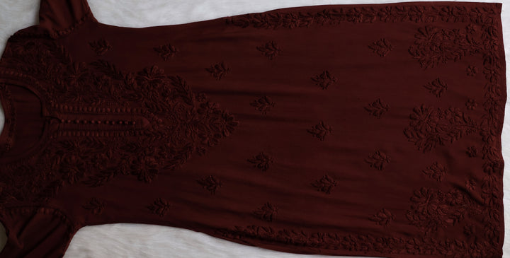 Enaara Chocolate Brown Potli Button Rayon set