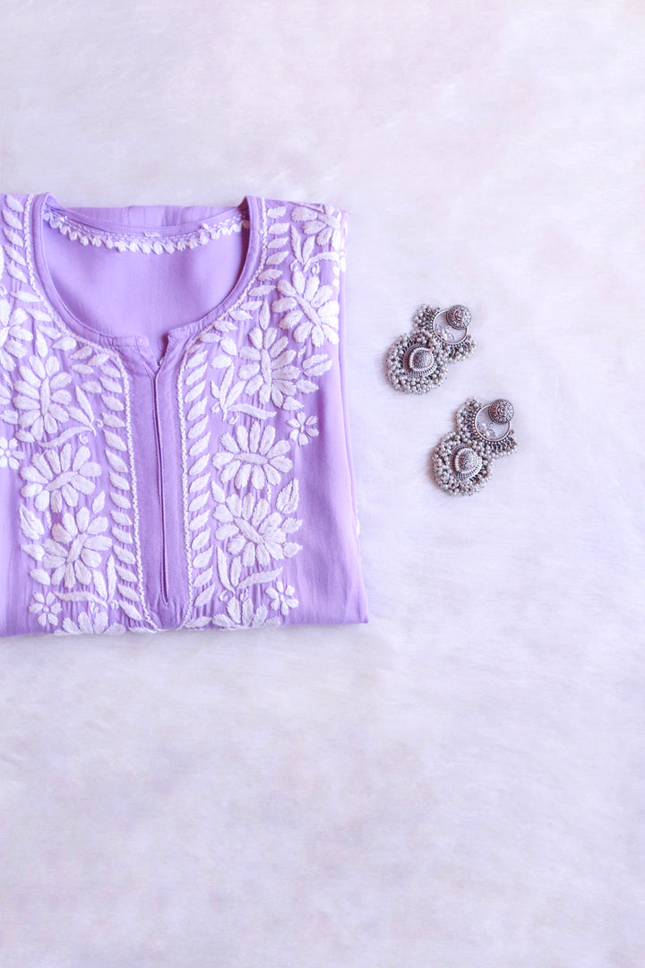 Aayat Dusty Lavender Long Rayon kurta