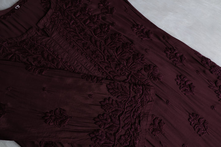 MehrNaaz Smoky Purple Pure Muslin Kurta
