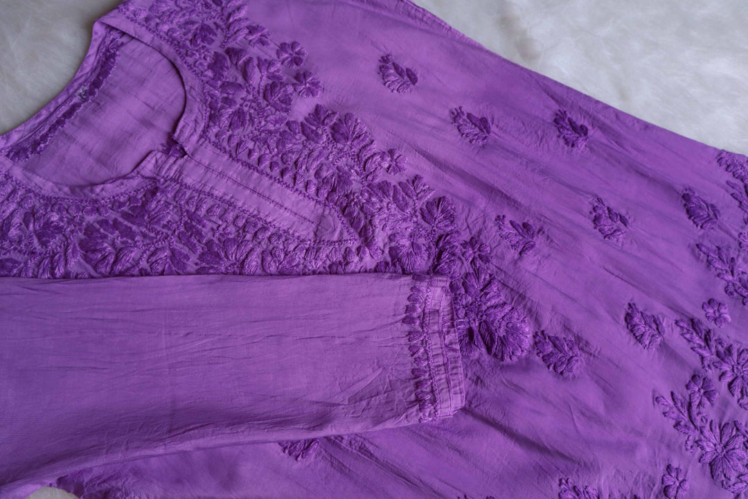 Layla Lilac Purple Short Chanderi Kurta