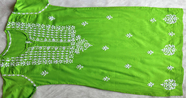 Rumaana Lime Green Cotton Kurta