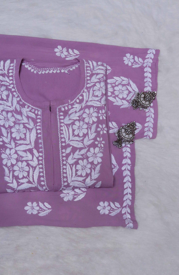 Noura Dusty Purple Rayon Kurta Pant set