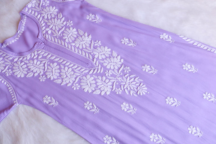 Aayat Dusty Lavender Long Rayon kurta