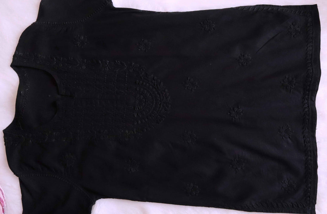 Aira Black Short Mulmul kurta